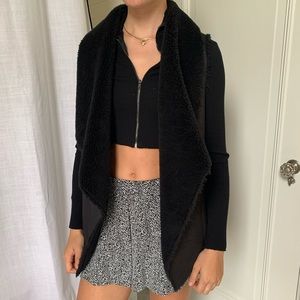 Black sherpa vest